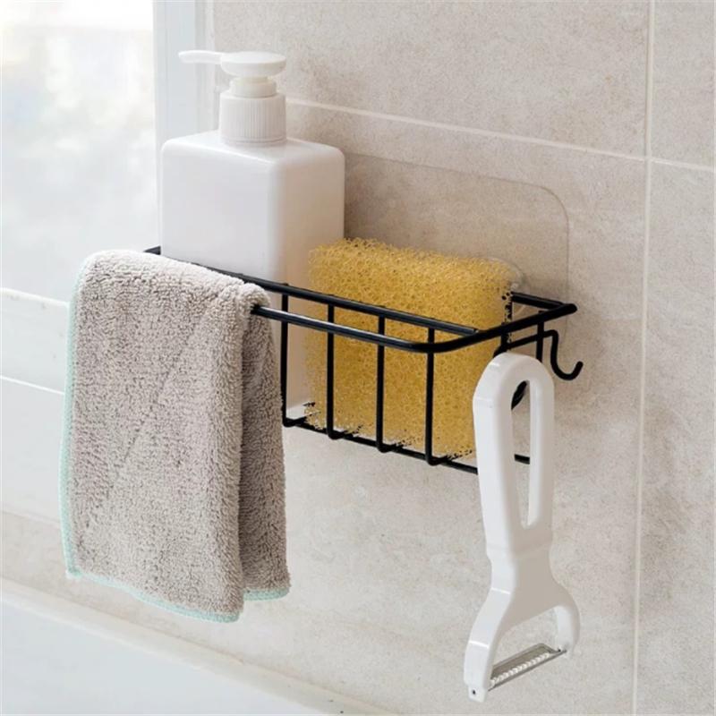Tự Dính Sắt Tản Áo Giá Đỡ Treo Tường Mút Xốp Thoát Nước Lưu Trữ Kệ Giá Treo Bồn Rửa Chén Phụ Kiện Phòng Tắm Nhà Tổ Chức