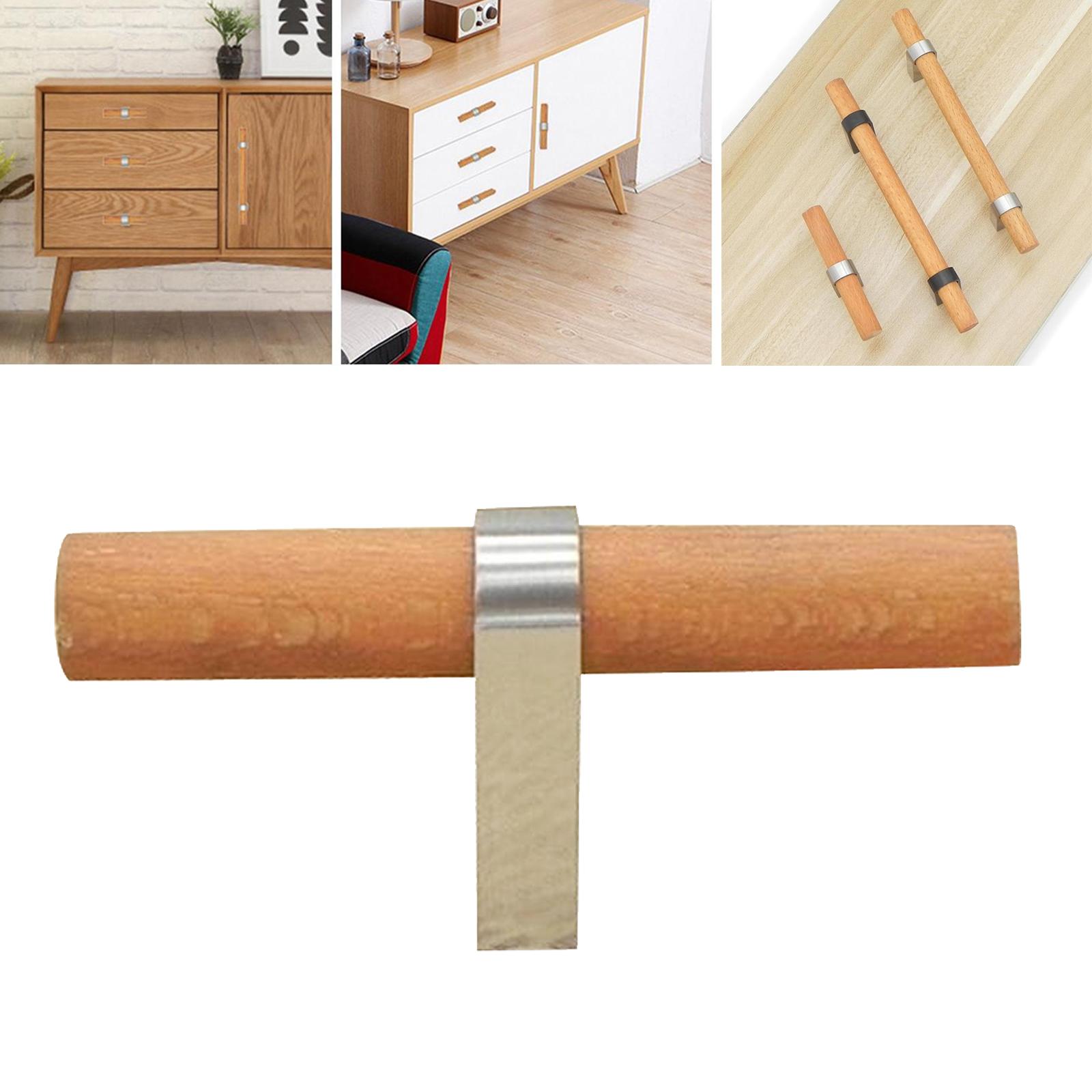 Solid Wood Handles Furniture Wardrobe Cabinet Door Modern Minimalist Handles Drawer Dresser Knobs Furniture Hardware Pulls