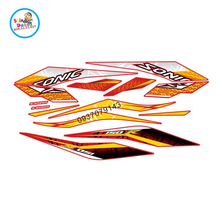 Tem xe sonic 150 dán xe đỏ