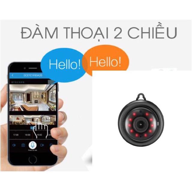 Camera giám sát Wifi Không Dây Mini V380 HỒNG NGOẠI sử dụng cảm biến hình ảnh cao cấp Full phụ kiện (tặng kèm đầu đọc thẻ nhớ cao cấp)