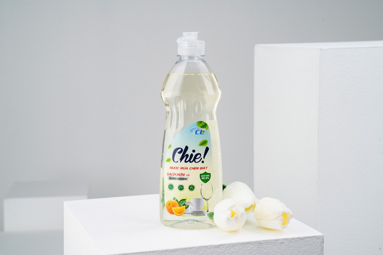 Nước rửa chén hương trái cây Chie! 100% Organic không hóa chất độc hại, thân thiện môi trường chai 400ml