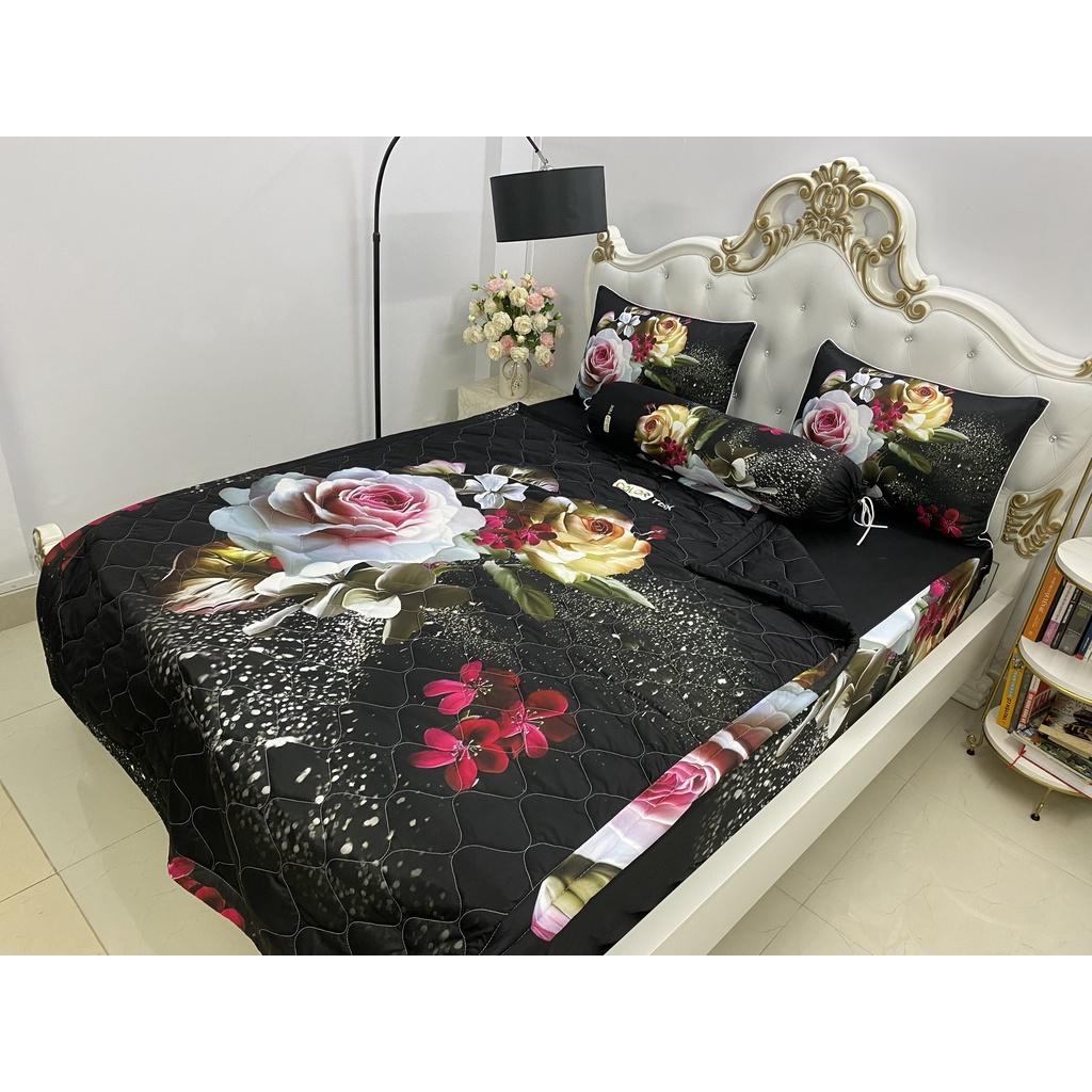 Bộ Drap mền gối thun Ý 5D Cao Cấp , mát lạnh, thấm hút tốt// có mền lẻ