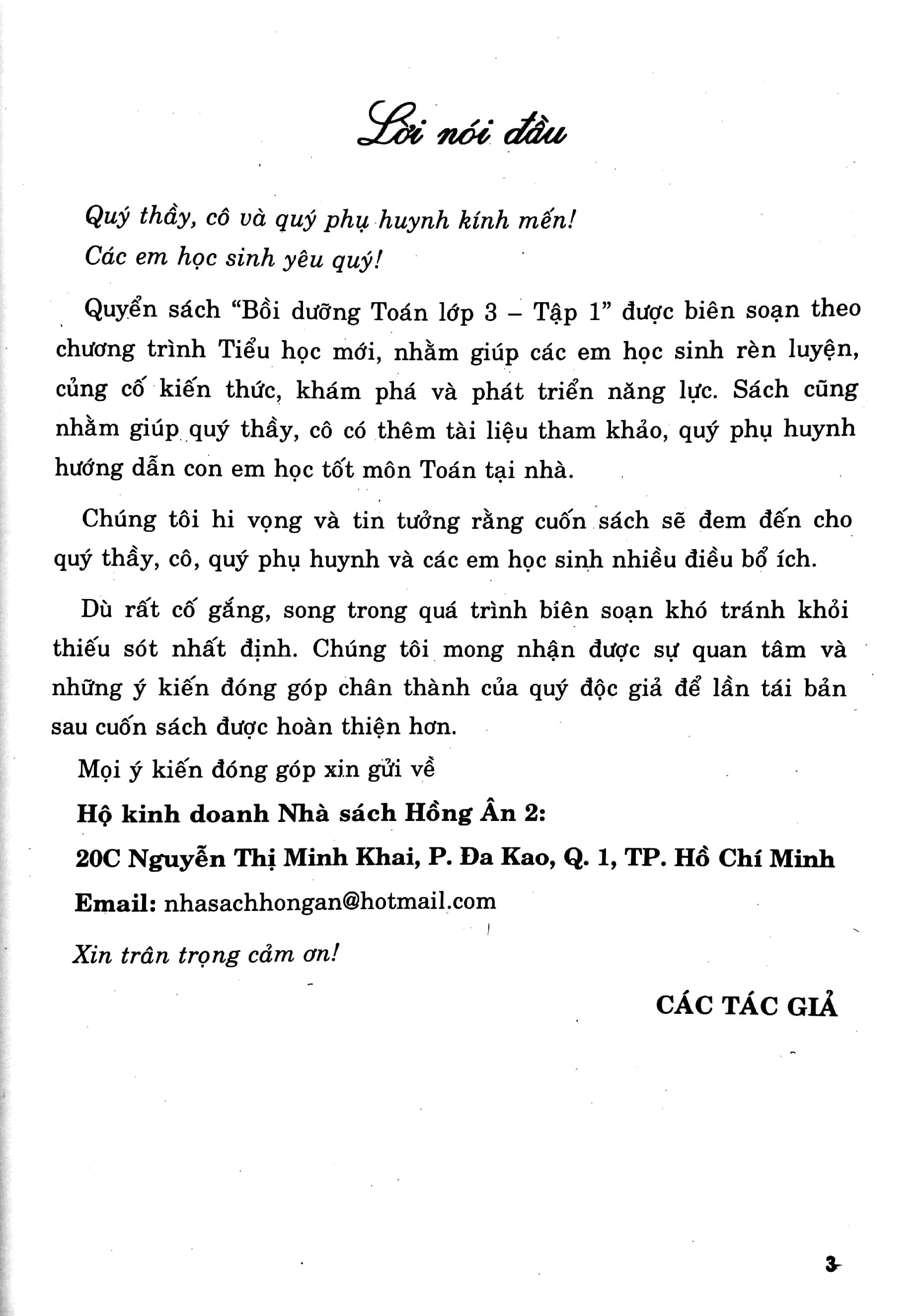 Bồi Dưỡng Toán Lớp 3 - Tập 1
