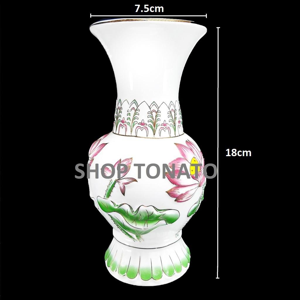 BÌNH BÔNG,LỌ HOA SEN TÍM 108 CAO 19.5CM,25CM