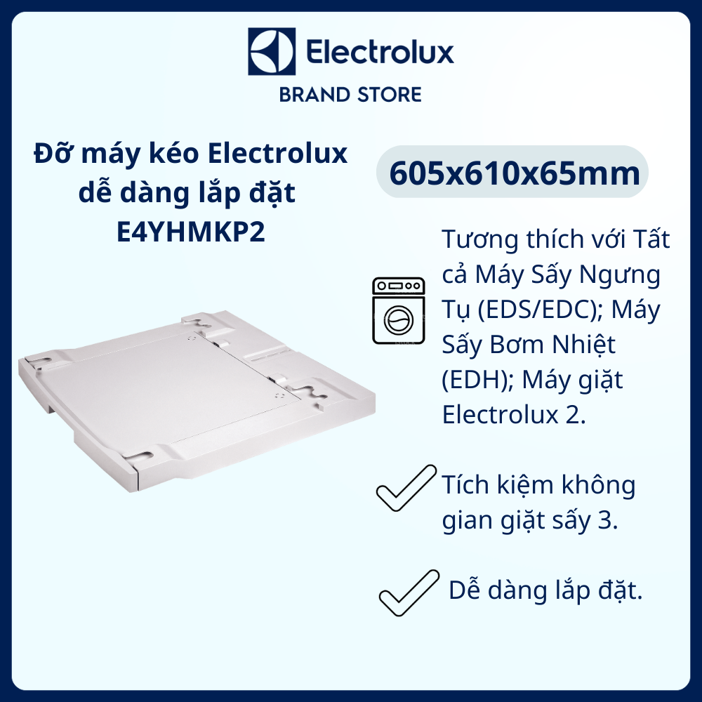 Giá đỡ máy sấy có khay kéo Electrolux dễ dàng lắp đặt [Hàng chính hãng]