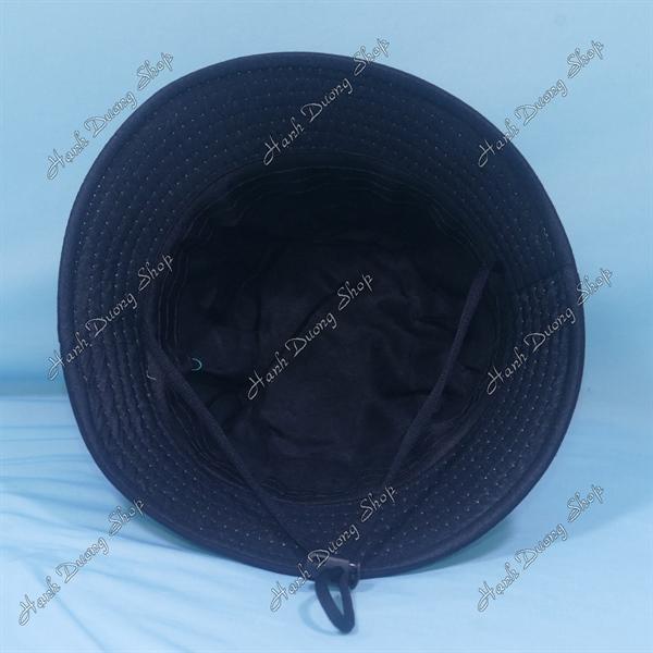 Nón tai bèo mặt cười, mũ bucket trẻ em 3-5 tuổi size đầu 50-52cm vành nhỏ 5cm - Đen mặt cười