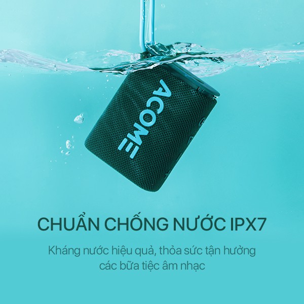 [ CÔNG SUẤT 5W ] Loa Bluetooth 5.0 MINI ACOME, Chống Nước IPX7 - Hàng Chính Hãng