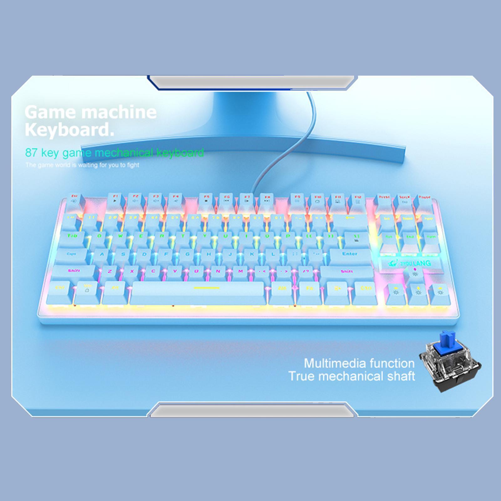 HILABEE Wired USB Mechanical Gaming Keyboard Detachable Panel Rainbow Backlit