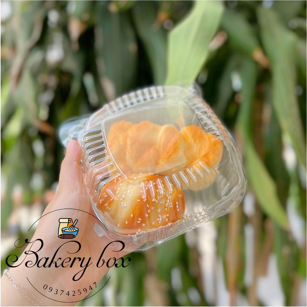 Hộp H129 | Set 100 Cái Nhựa Tai Gấu Đựng Thức Ăn - Bánh Mì Bơ Tỏi - Hamburger