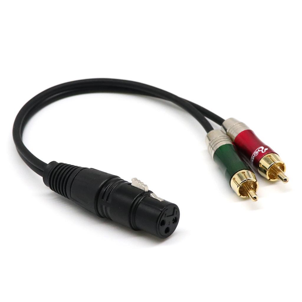 2 Pieces XLR Female to 2 RCA Male ,XLR Adapter Plug to 2 x Phono RCA Plug Adapter Cable Lead 30cm Splitter Patch Y Cable, Microphone Cable