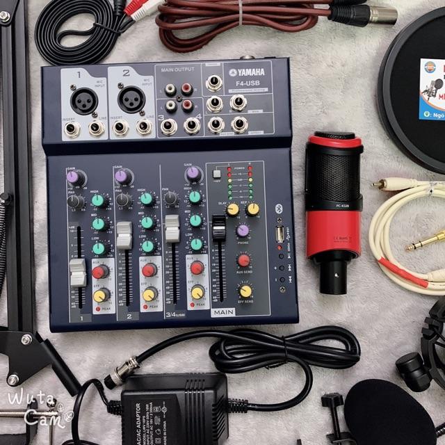 Bộ combo thu âm livestream Takstar PC K320 chính hãng và suondcard mixer f4 yamaha blutooth full phụ kiện