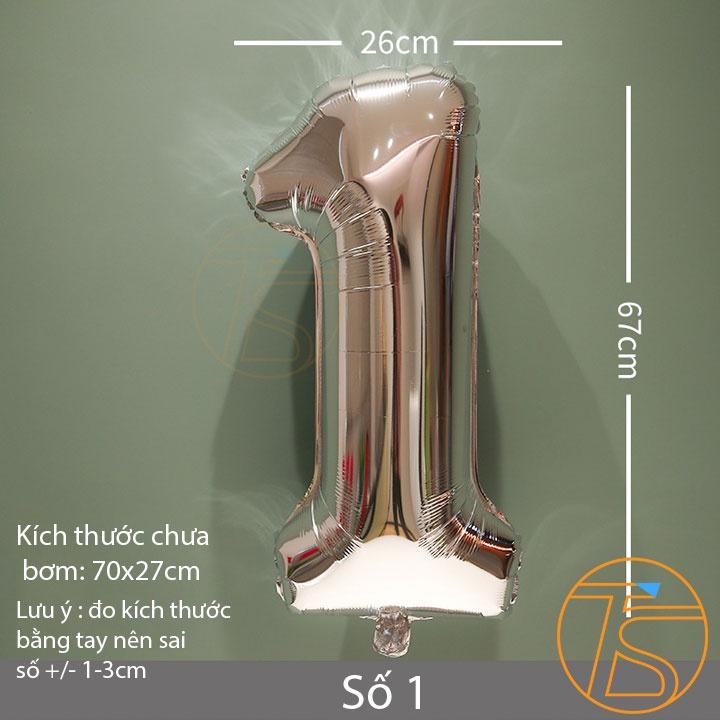 Bong Bóng Số 0-9 Loại Lớn 32 inch - Phụ Kiện Trang Trí Sinh Nhật, Thôi Nôi, Tiệc Tùng