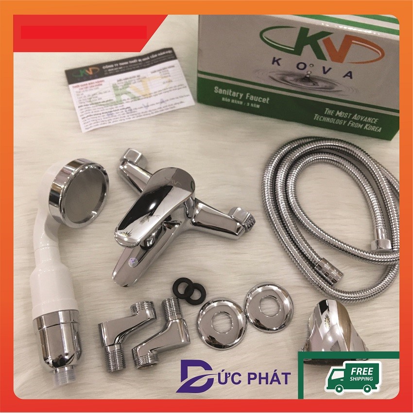 Sen tắm nóng lạnh KV 01S, bộ sen vòi hàng đồng mạ crom sáng bóng không han rỉ