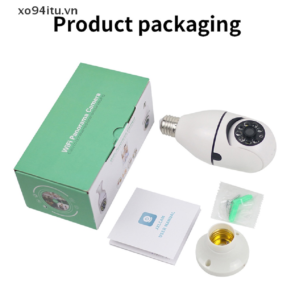 Camera WiFi Xoay 360° Gắn Đui Bóng Đèn, Đàm Thoại Hai Chiều, Báo Động Chống Trộm, Ban Đêm Có Màu, Wifi Không Dây Trong Nhà