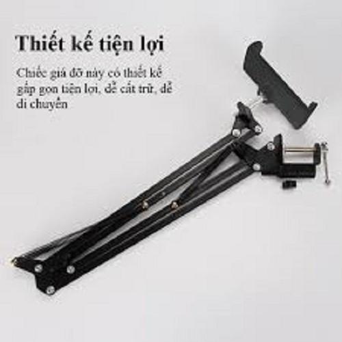 Giá đỡ điện thoại, Kẹp điện thoại, Ipad đa năng xoay 360 độ 3 khớp điều chỉnh cao cấp SMH (Đen)