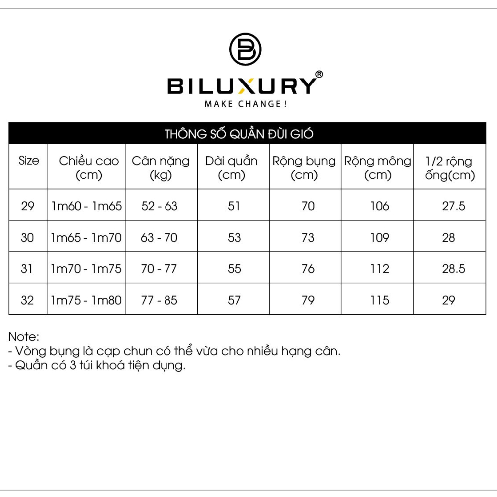 Combo 2 Quần Short Gió  6QDGT003 Biluxury Vải Thoáng Mát Không Nhăn Có Túi Tiện Lợi