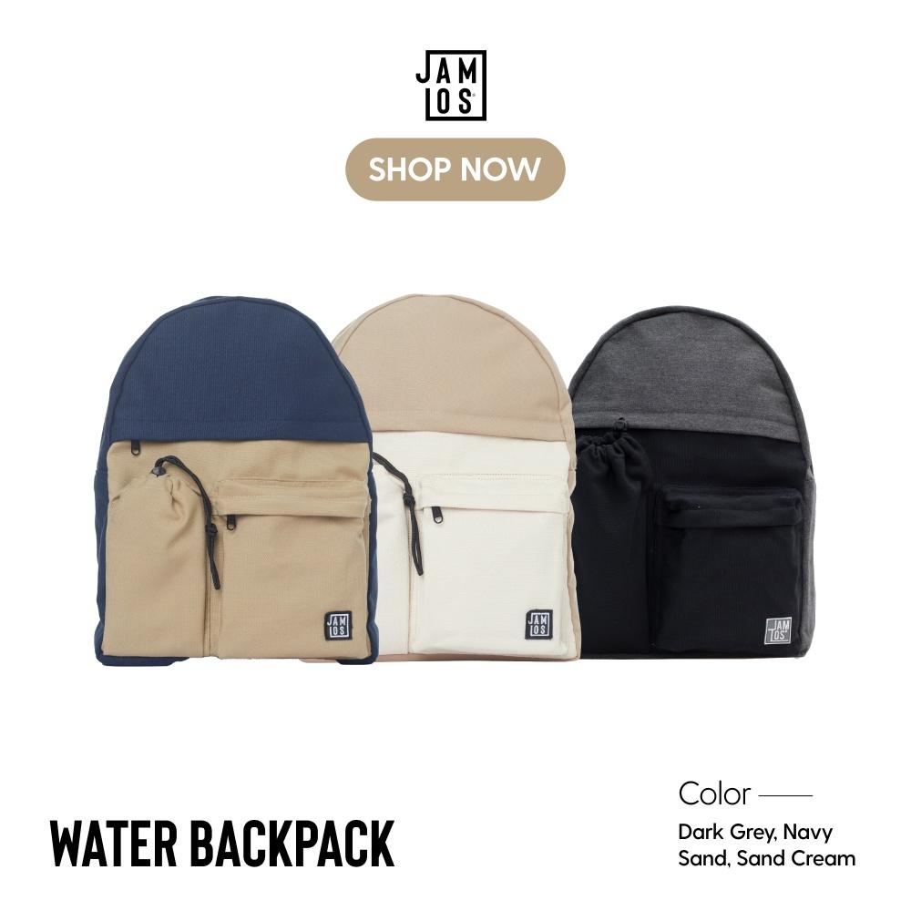 Balo thời trang đi học đi làm nhiều ngăn đựng bình nước vải canvas Water Back Jamlos