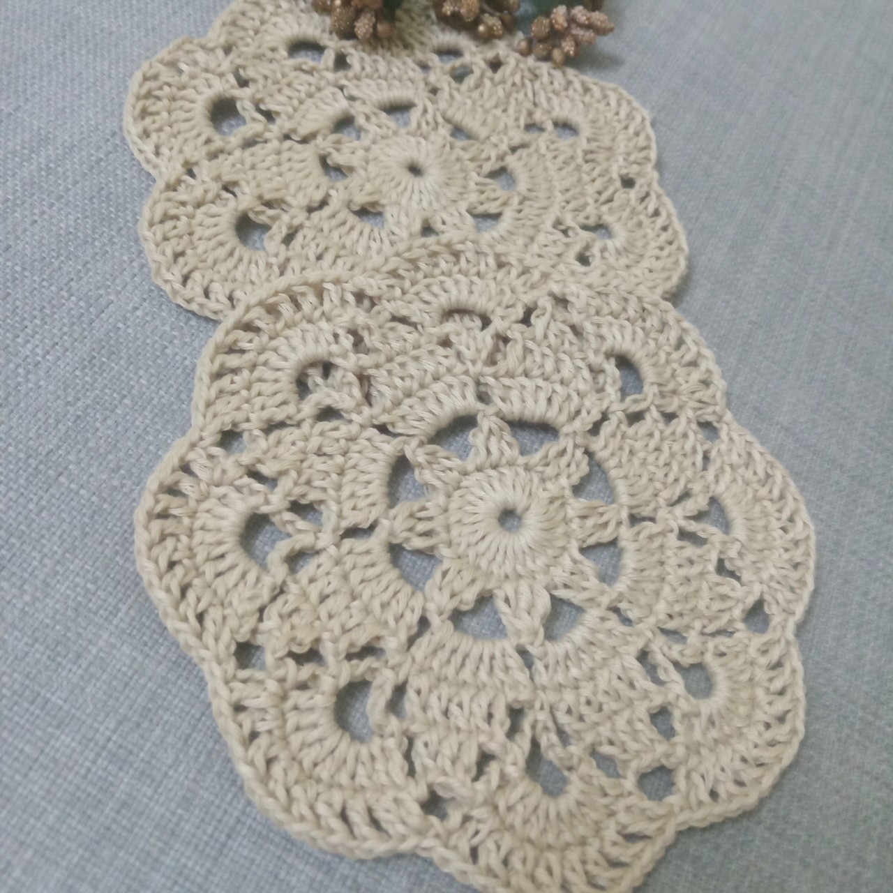 Set 2 lót ly lót bình trà lọ hoa móc thủ công handmade