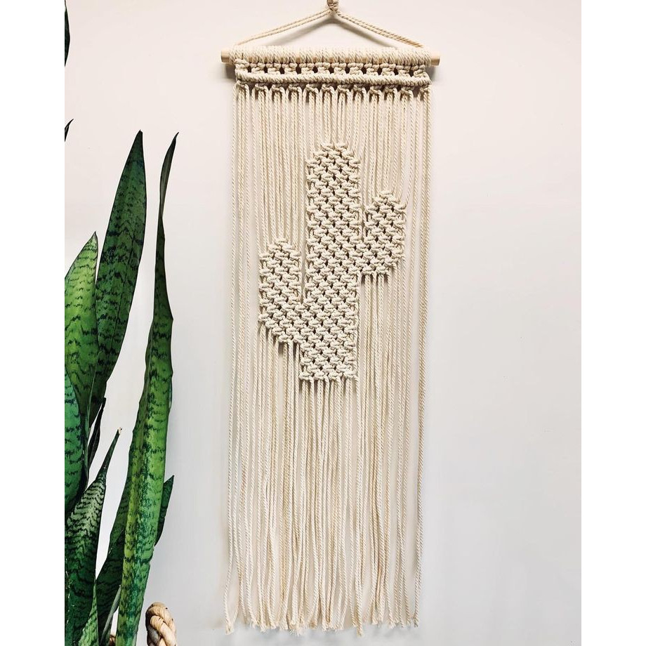 Dây tết macrame treo trang trí tường họa tiết sương rồng SR01