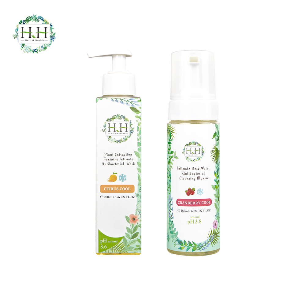 Bộ 2 lọ Dung Dịch Vệ Sinh (Bọt+Gel) HH - Dung Dịch Gel Hương Gỗ - Dung Dịch Bọt Vải Thiều