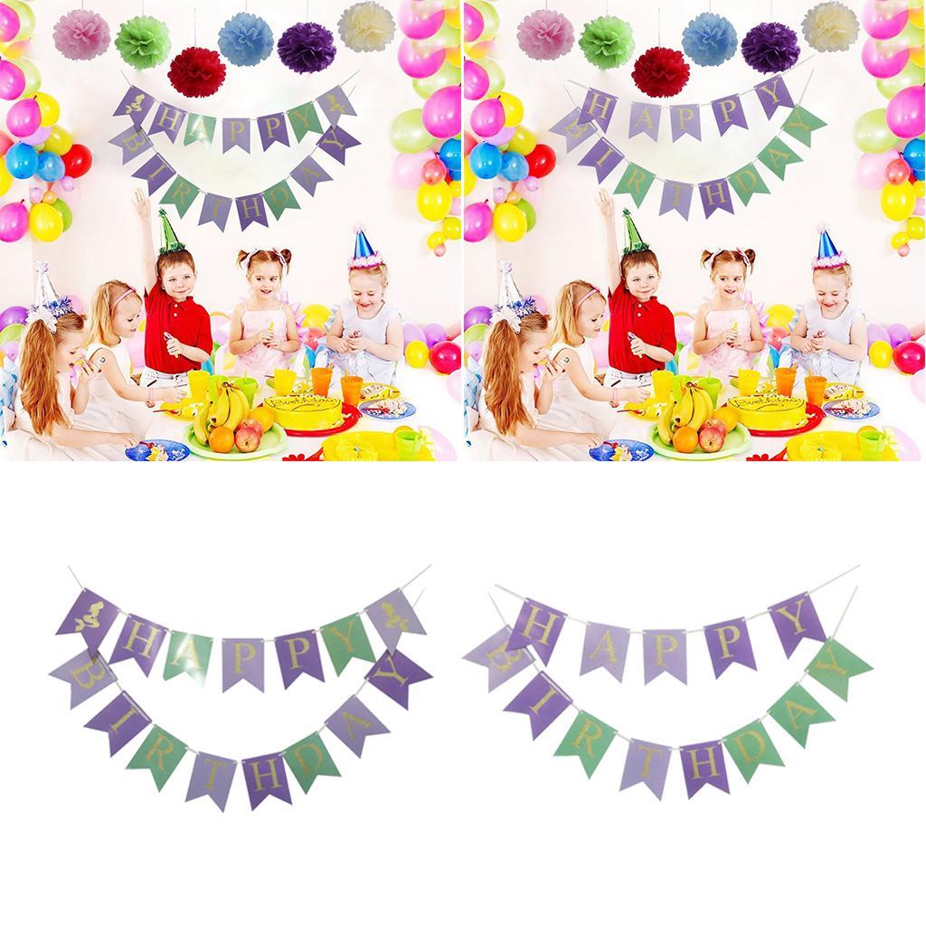 Gold Letters Bunting Banner Party Hanging Decor