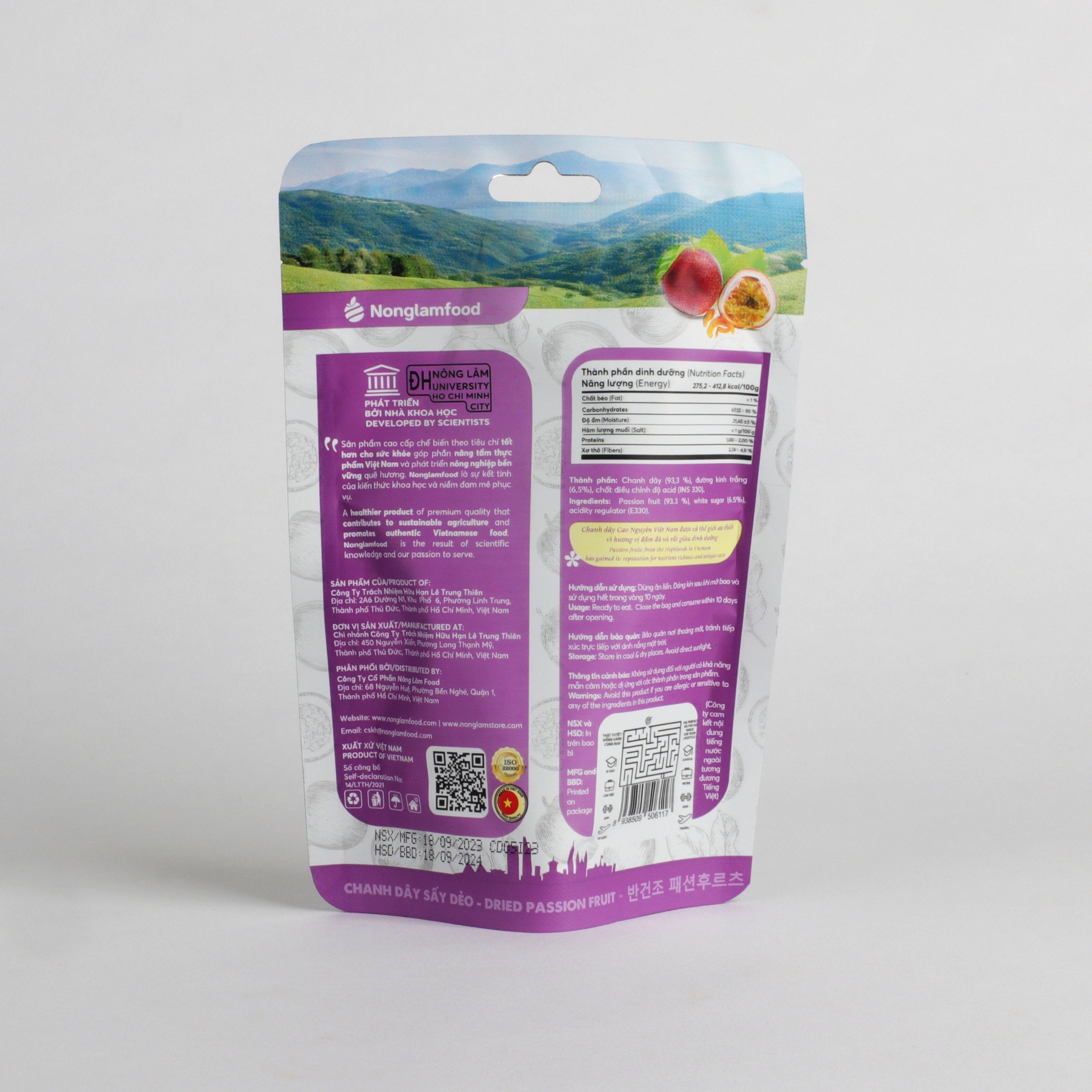 Combo 10 túi Chanh Dây sấy dẻo Nonglamfood 45g | Healthy Snack | Ăn vặt văn phòng | Trái cây sấy dẻo tốt cho sức khỏe