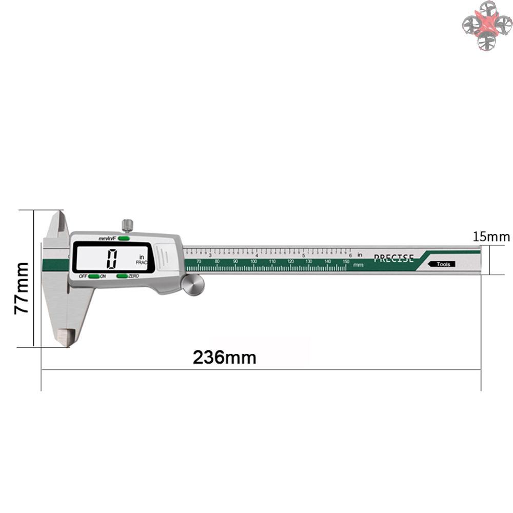 Thước Cặp Điện Tử 0-150mm Có Màn Hình Lcd Chất Liệu Thép Không Gỉ