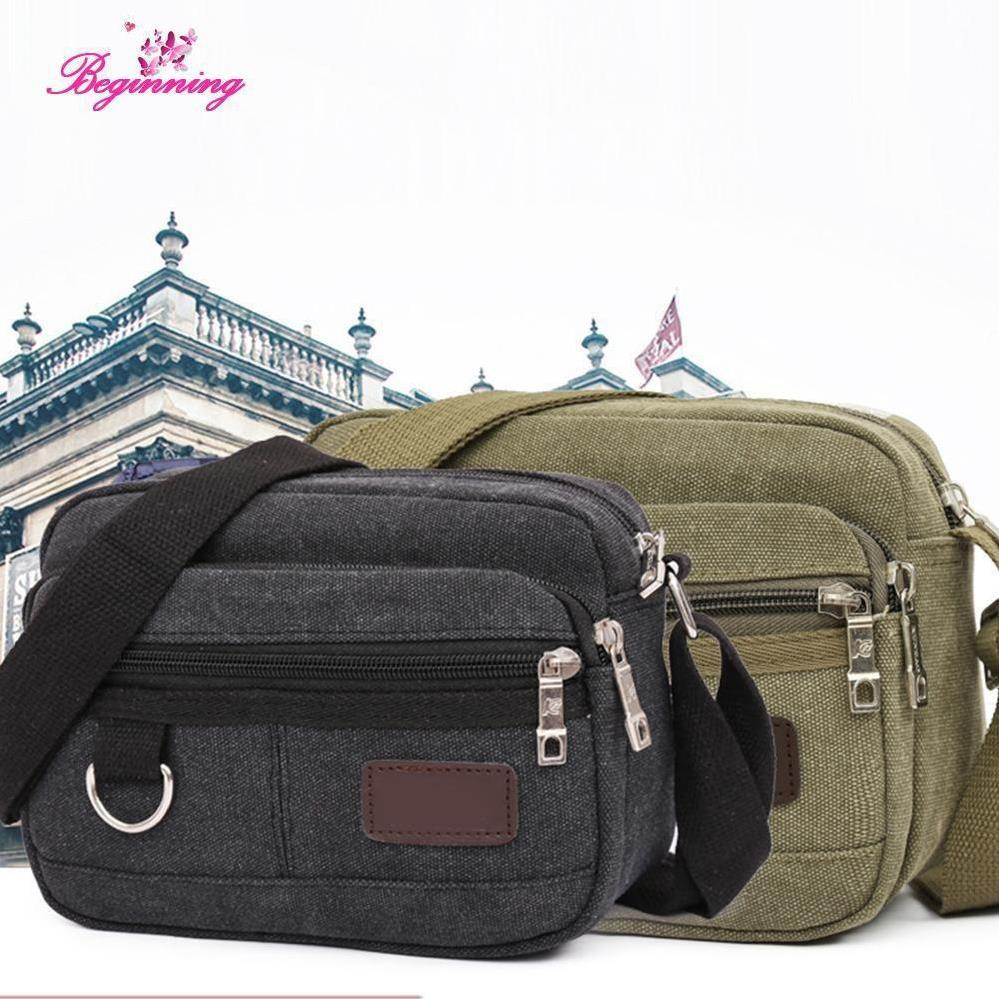 Túi canvas mini đeo chéo nhiều ngăn cho nam 208089