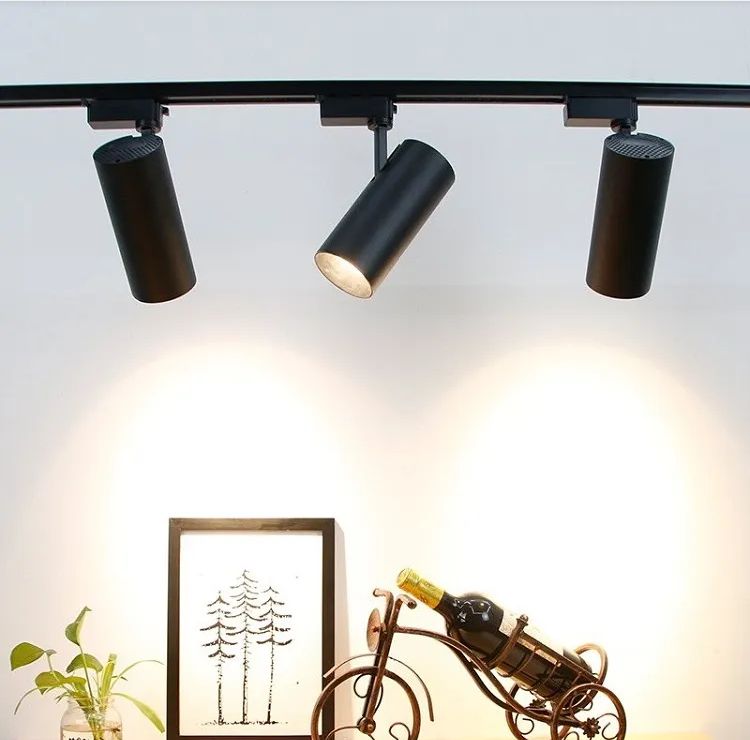 Combo 2 đèn led rọi ray ống bơ 3w + thanh ray 0.5m Ánh sáng vàng ấm hàng chính hãng