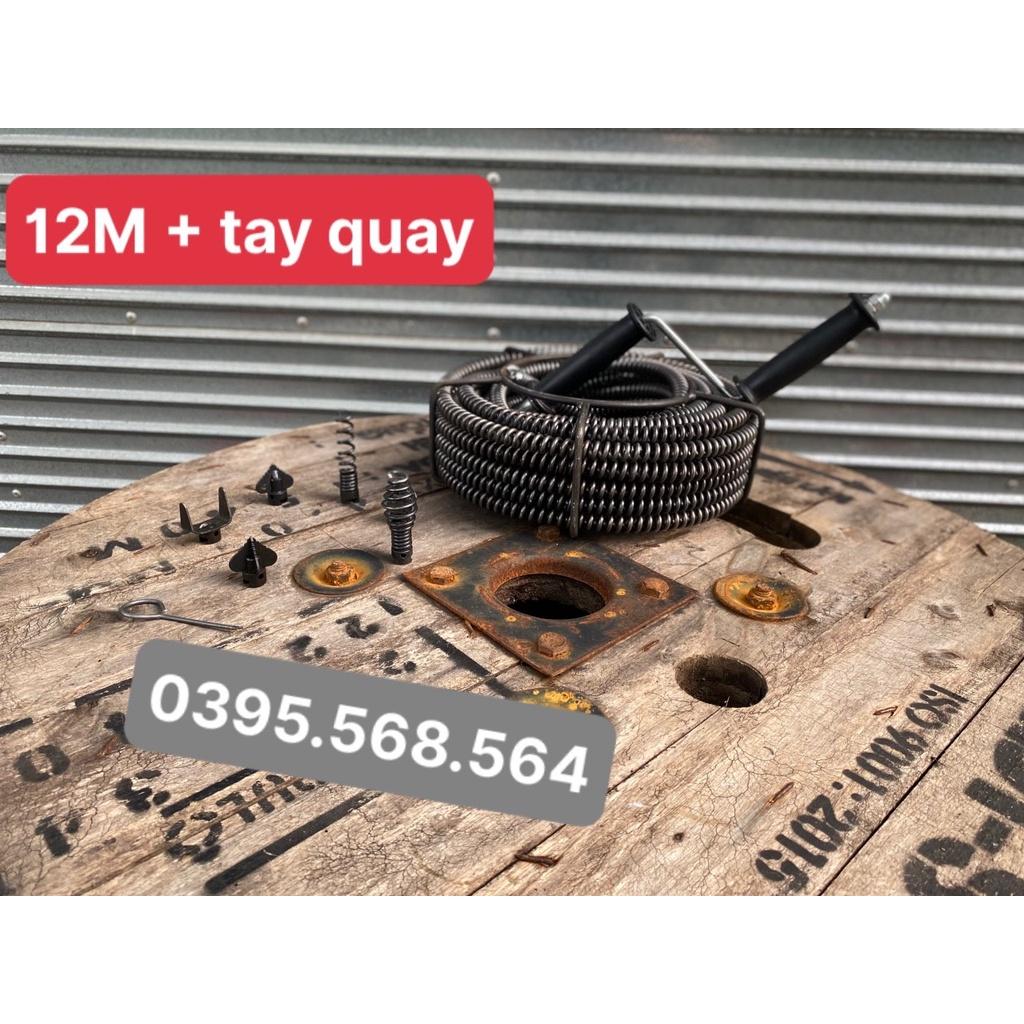 12M dây thông cống nghẽn + 6 đầu thông+ tay quay