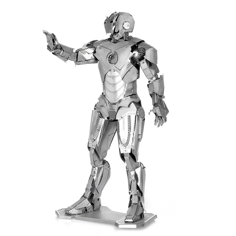 Mô Hình 3D Kim Loại Lắp Ráp Iron Man Bạc [Chưa lắp] - Mô Hình Sưu Tầm, Mô Hình Trang Trí, Quà Tặng Mô Hình