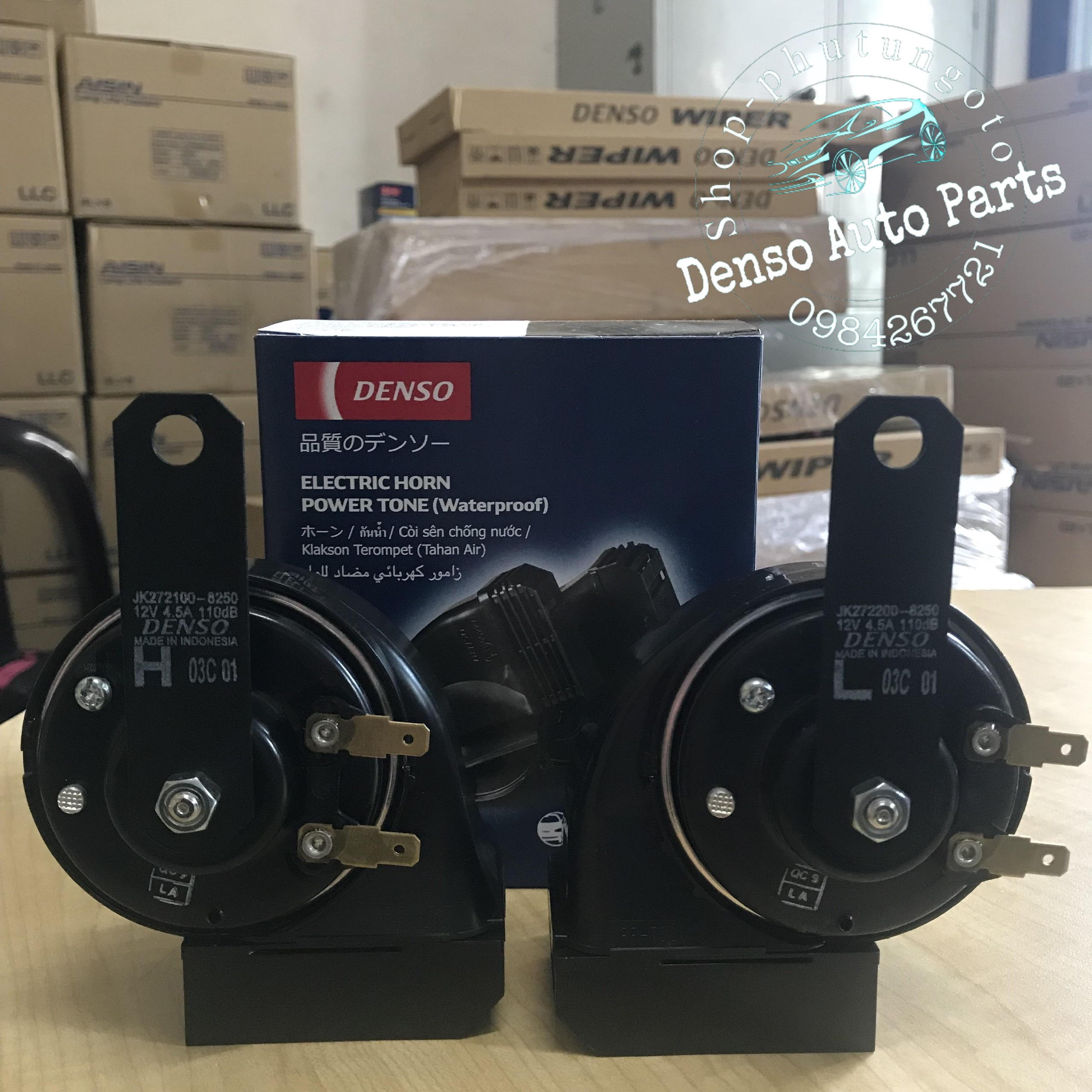Còi sên - Kèn sò 2 giắc chống nước chính hãng DENSO 12V - 1 CặP