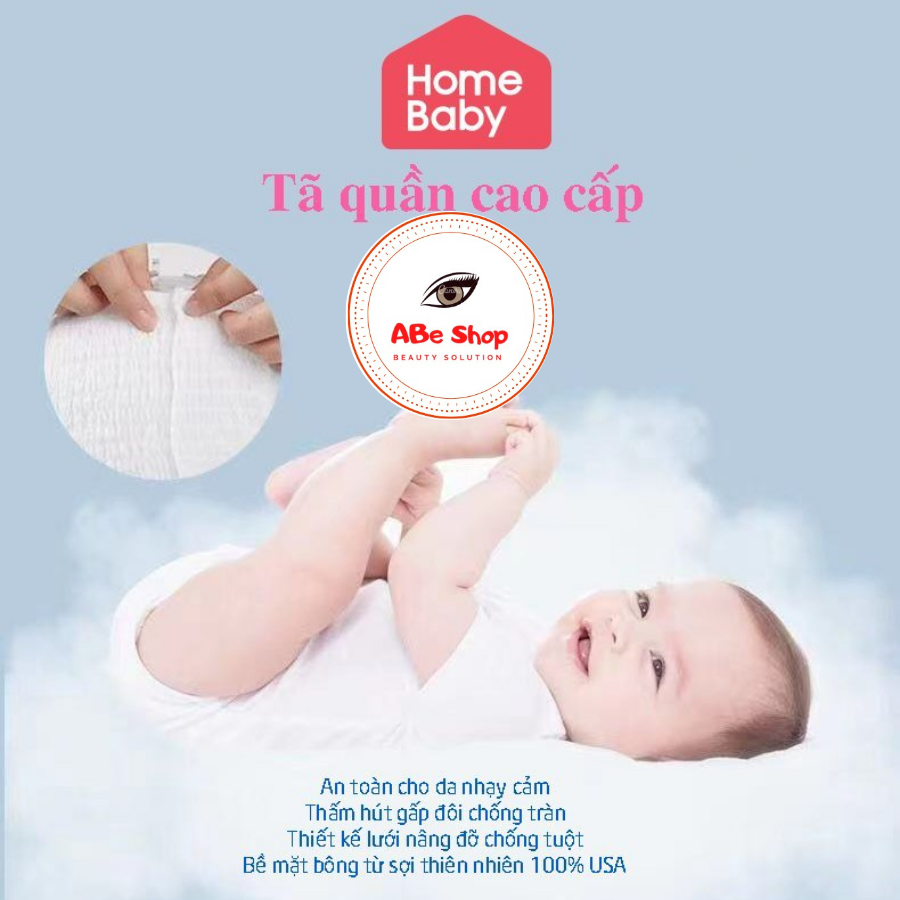 BỈM / TÃ HOME BABY NỘI ĐỊA TRUNG - SIÊU MỀM MỎNG - SIÊU NHẸ - SIÊU THẤM HÚT - SIÊU CHỐNG TRÀN ( 5 SIZE )