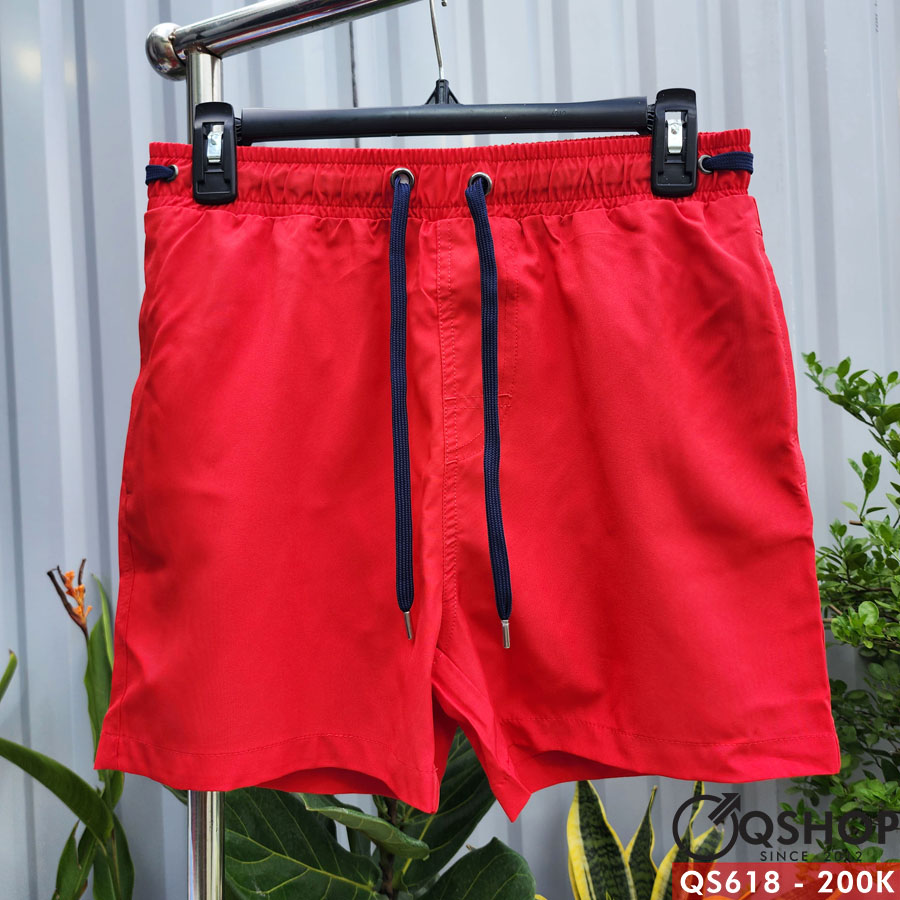 Quần short nam đi biển màu trơn sang trọng QSHOP QS618