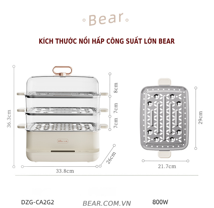 Nồi hấp đa năng  Bear SB-NH12L-12L - Hàng chính hãng