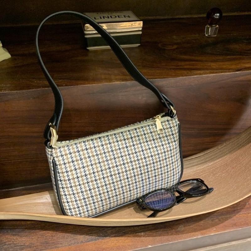 Túi kẹp nách và đeo chéo Hoạ tiết caro cá tính Ulzzang Hàng Quảng Châu