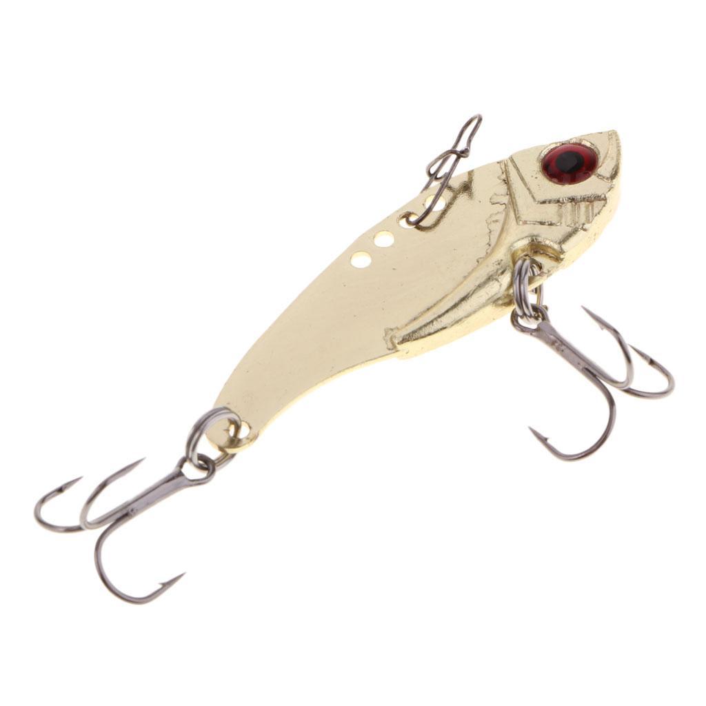 VIB Fishing Lure Metal Hard Bait with Treble Hooks for Bass Trout Walleye Fishing Spoons