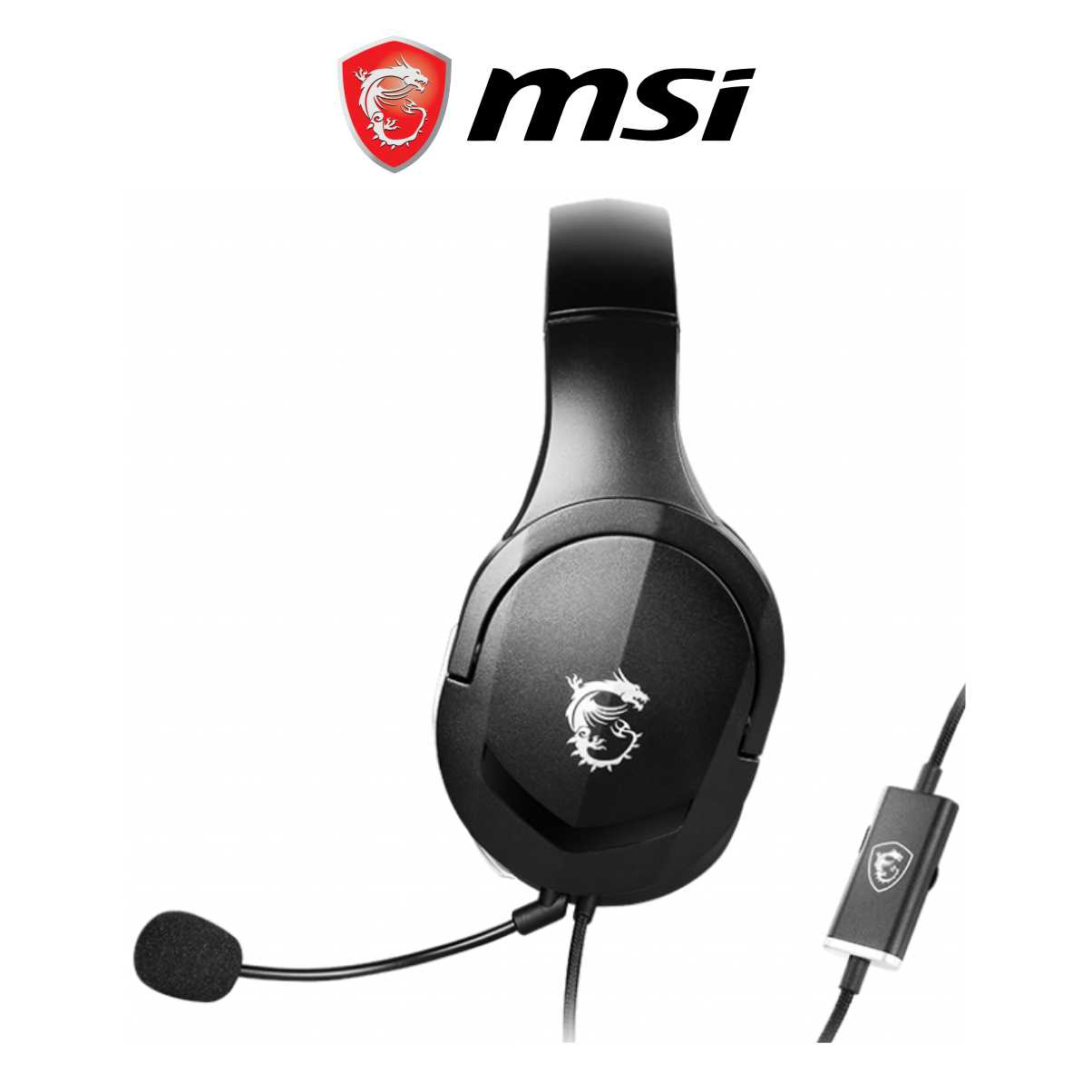 Tai Nghe Chụp Tai Gaming MSI Immerse GH20 Tích Hợp Mic, Dây Cắm 3.5mm Dài 1.5M - Hàng Chính Hãng