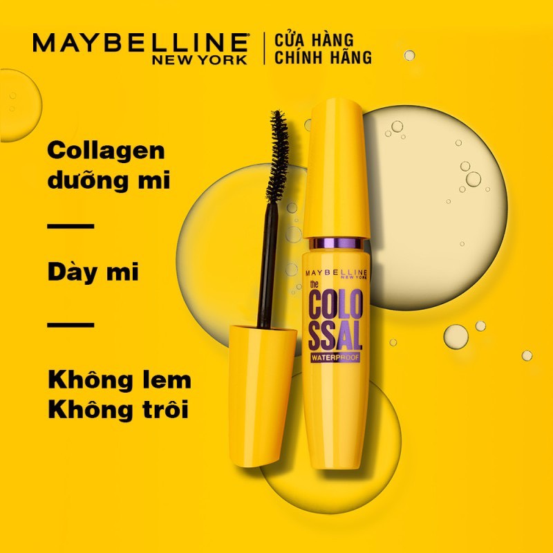 [MAYBELLINE NEW YORK] Mascara Dưỡng Mi Collagen Dày Gấp 10 Lần Không Lem Không Trôi Colossal 9.2ml