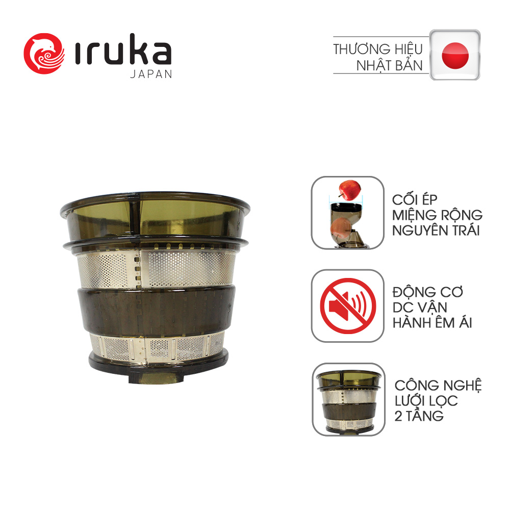 Máy Ép Trái Cây Tốc Độ Chậm Nguyên Trái Iruka I-52 - Hàng chính hãng