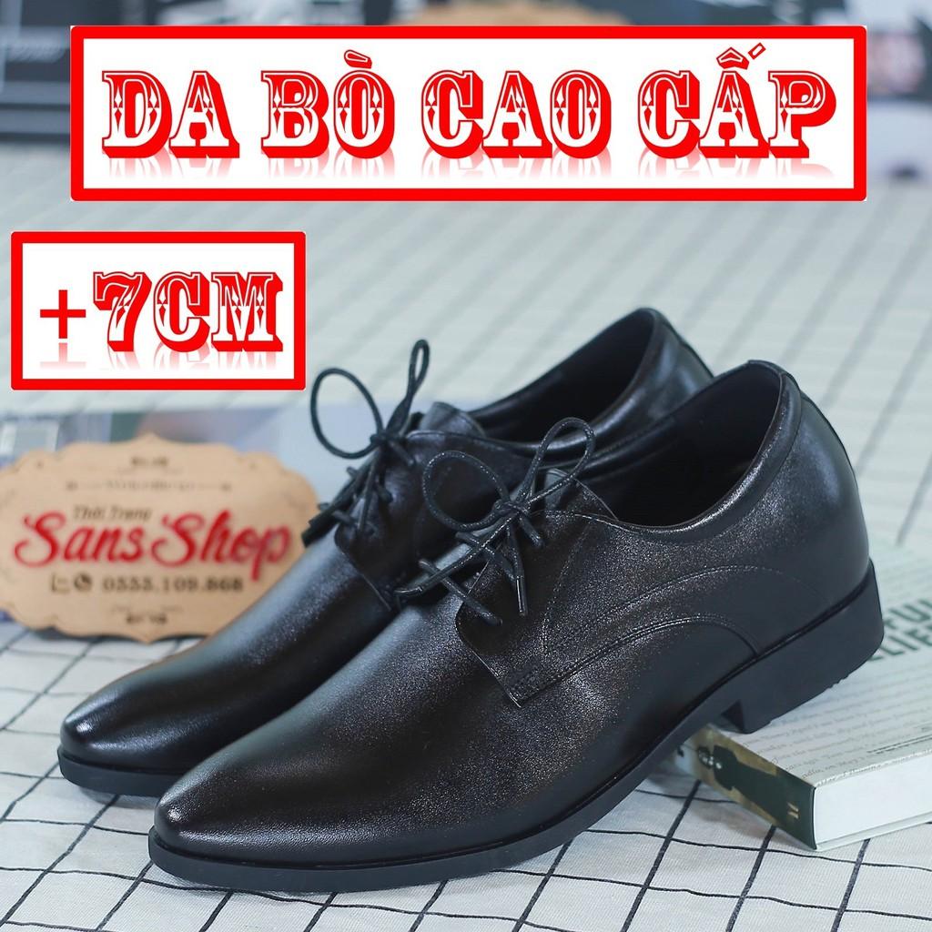 Giày tây nam cao cấp Sans183 derby giầy da bò đế trơn bóng buộc dây âu văn phòng classic mặc vest chú rể đám cưới