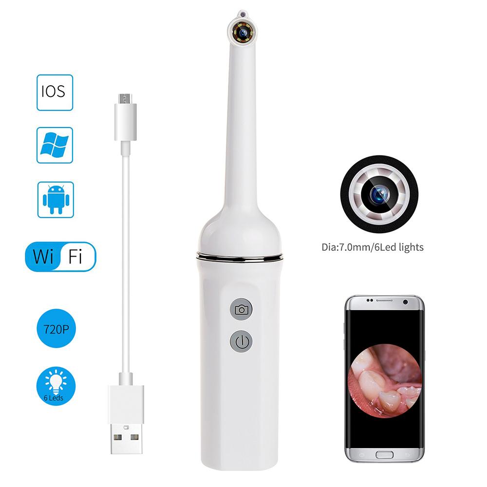 Wireless WiFi Oral Dental Endoscope 6 LED Lights Snake Camera HD Video for iOS Android Handheld Teeth Inspection Endoscope