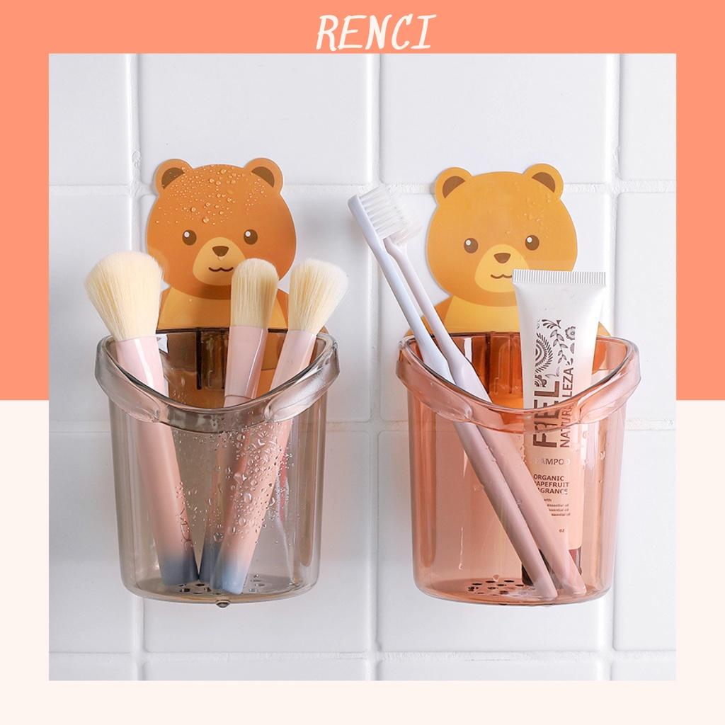 Cốc Đựng Bàn Chải, Kem Đánh Răng Hình Gấu Cute Dính Tường