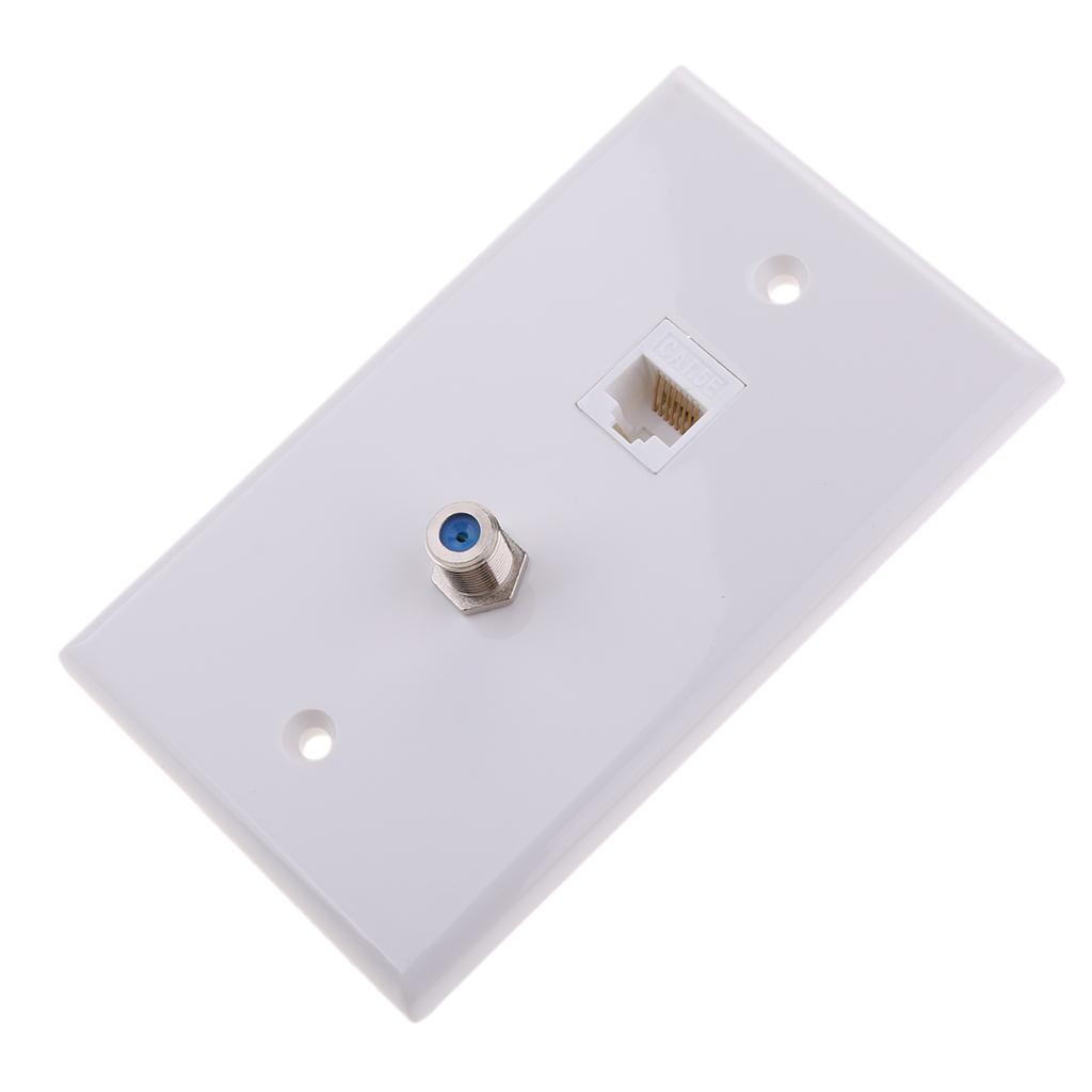 4x Ethernet Coaxial F Type Wall Face Plate Socket Outlet Mounted Panel