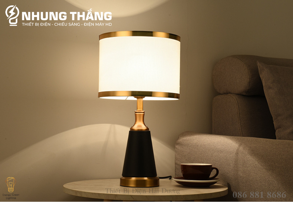 Đèn Ngủ Để Bàn S3057 - Khung Kim Loại - Kiểu Dáng Cổ Điển Sang Trọng - Kèm Bóng Led