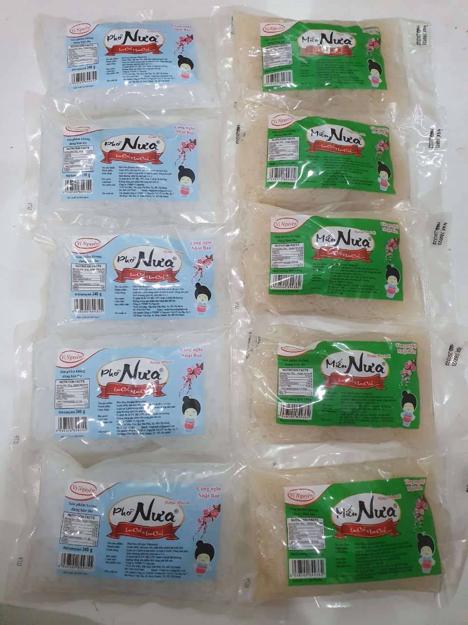 Combo 5 Gói Phở Nưa 5 Gói Miến Nưa Vị Nguyên 240Gram