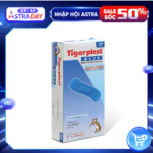 Băng Keo Cá Nhân Có Kim Loại Tiger Plast Blue