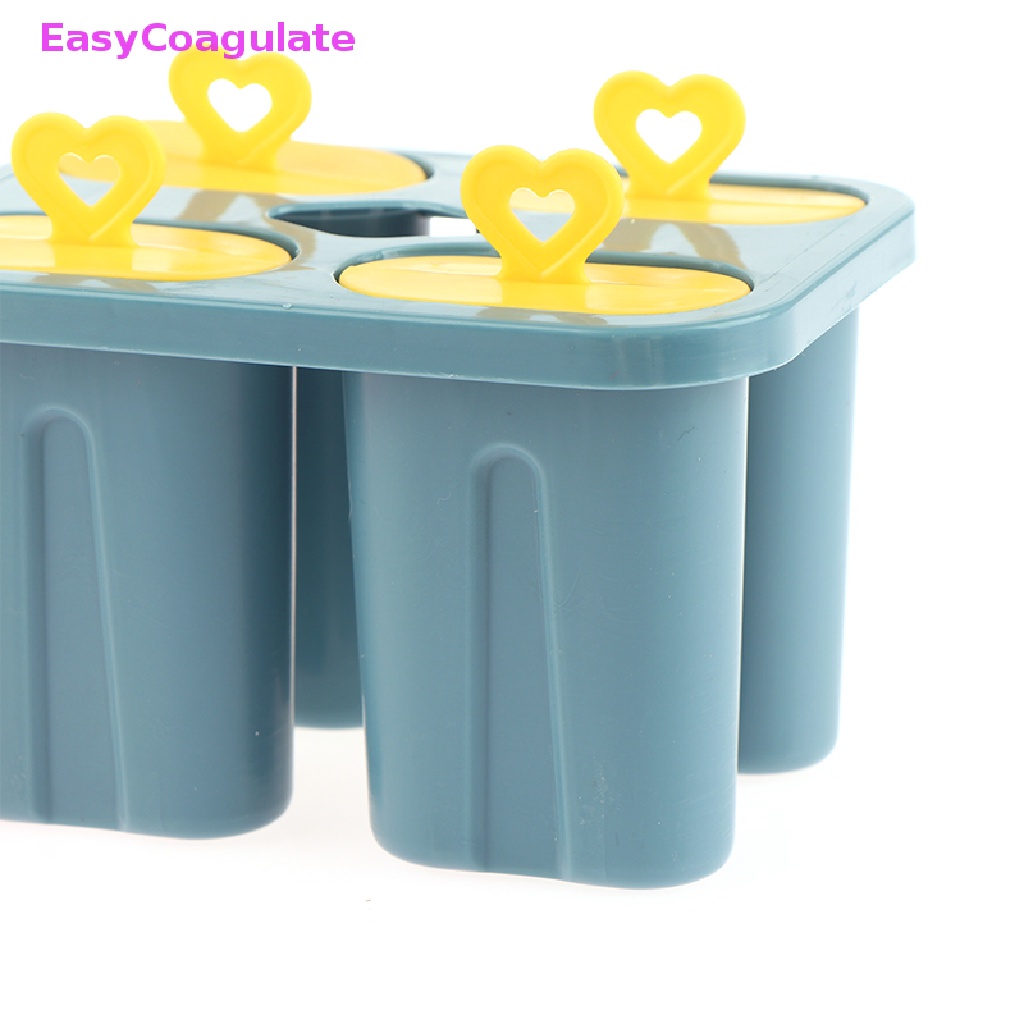 Bộ Khuôn Làm Kem 4 Cây Hình Trái Tim Tự Làm Ở Nhà Cho Bé Siêu Cute, Đáng yêu