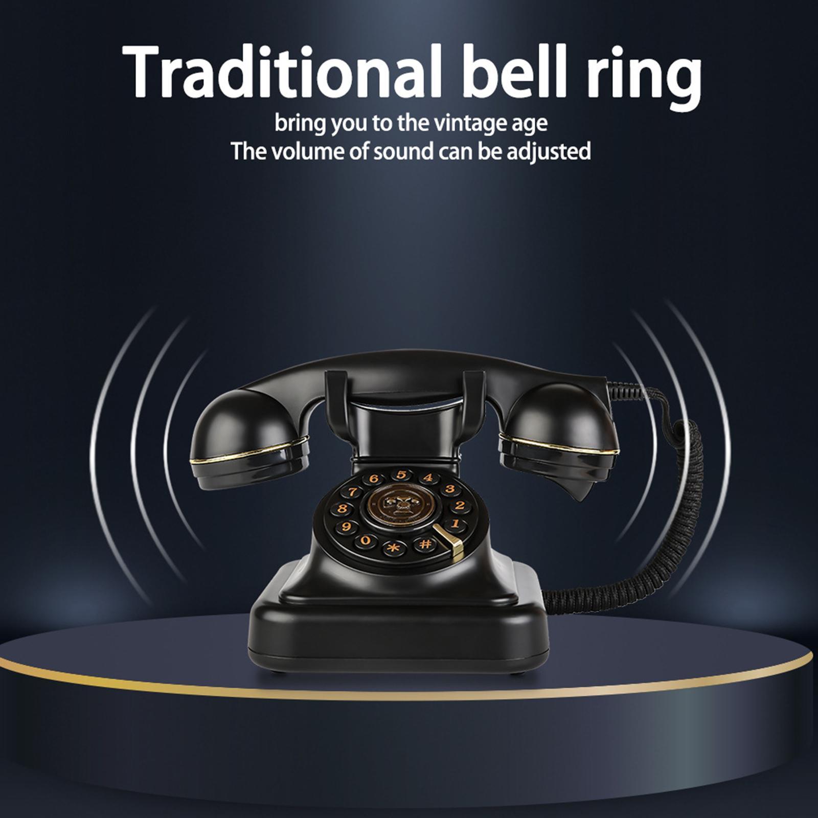 Vintage Corded Phone Old Fashioned Fixed Phone for Hotel Desk Decorations