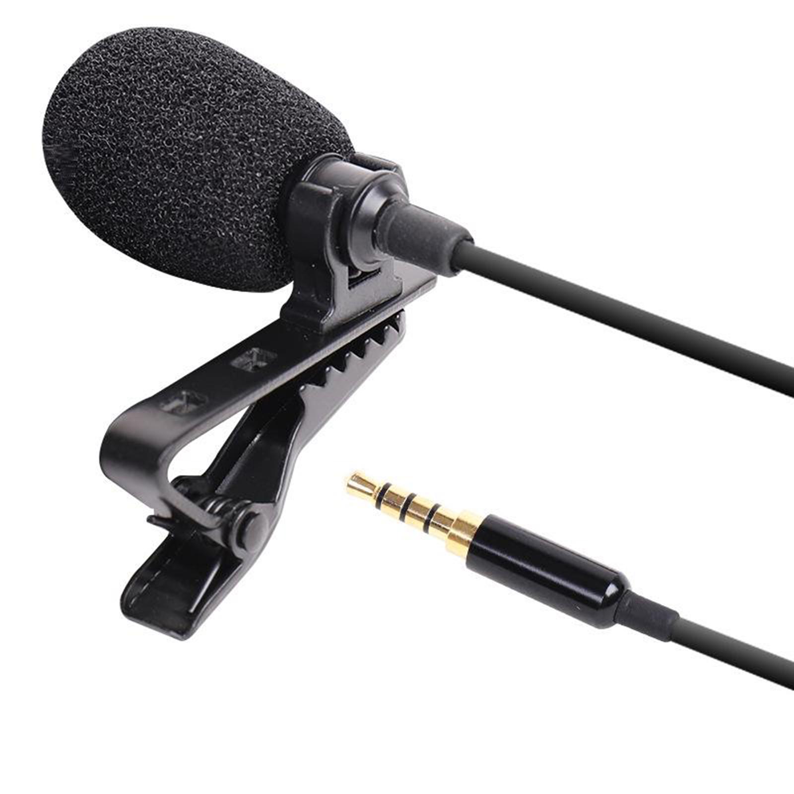Neck Lapel Microphone 3.5mm Condenser Noise Canceling Lavalier Microphone